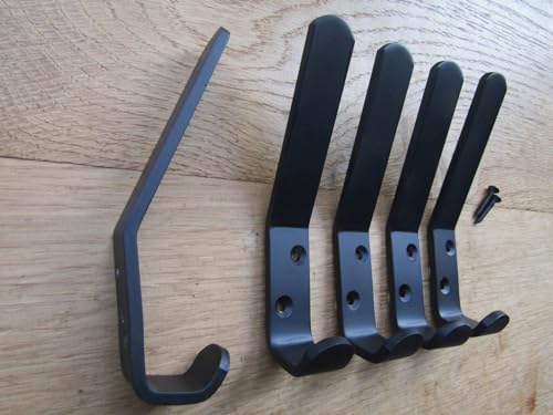 SISI UK Black Coated Double Hat and Coat Hanger Hooks Coat Rack Hooks Wall Mounted 5 Packs Wall Hooks for Hanging Clothes Coat Towel Rope Keys Hats Purse Wall Hangers for Kitchen Bathroom - Image 3