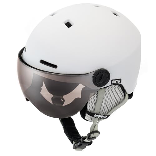 meteor Casco de Esquí y Snowboard con Gafas - Helmet para Jóvenes y Adultos - Ligero Casco de Seguridad Deportes de Invierno