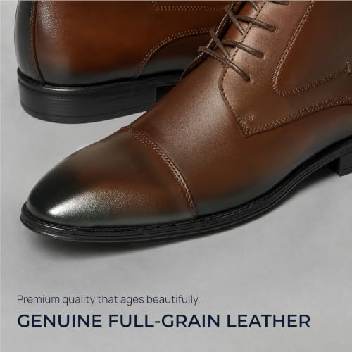 Image of Holy dove Mens Dress Boots Leather Oxford Chukka Boots | Hi-Poly insole,non-slip rubber outsole, business formal, ankle-high chukka Oxford style