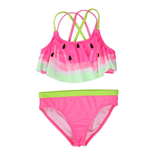 Image of DUSISHIDAN Girls Two Piece Swimsuit Flowy Bikini