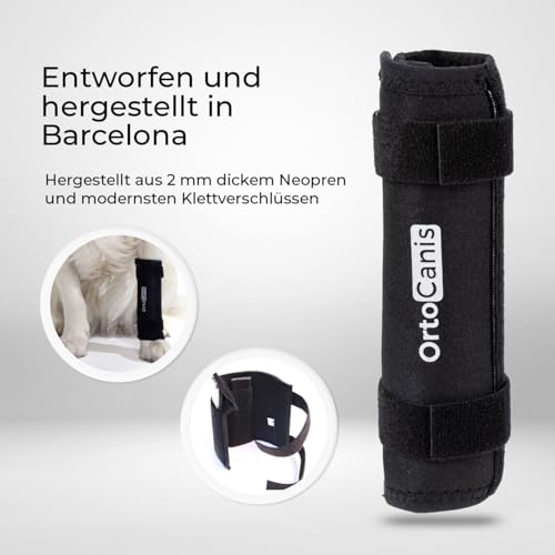 Ortocanis - Karpal-Bandage für Hund - Karpalstütze mit Immobilisierungsschienen bei Instabilität, Arthrose oder Hyperextension - Stabilisiert und lindert Schmerzen - Größe L 10-12,5 cm