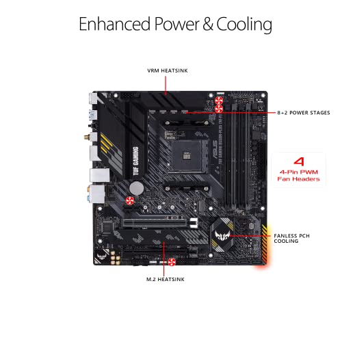 Image of ASUS TUF Gaming B550-PLUS WiFi II AMD AM4 (3rd Gen Ryzen) ATX Gaming Motherboard (PCIe 4.0, WiFi 6, 2.5Gb LAN, BIOS Flashback, USB 3.2 Gen 2, Addressable Gen 2 RGB Header and Aura Sync) (Pack of 5)