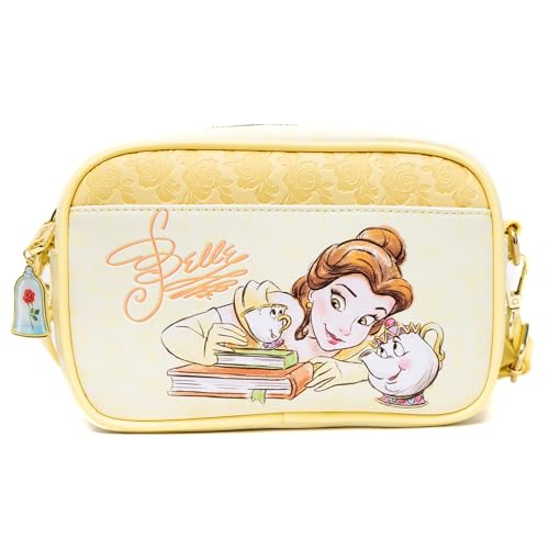 Disney Bag, Crossbody, Beauty and the Beast Belle Chip Mrs Potts and Beast Pose, Vegan Leather