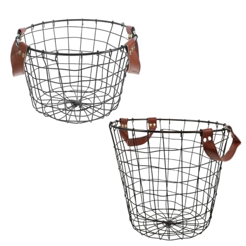ABOOFAN Panier de Rangement Grosse Capacité avec Poignée Pliable Noir 2 Pièces pour Bois de Chauffage pour Stockage Extérieur et Camping