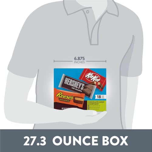 HERSHEY'S, KIT KAT & REESE'S Milk Chocolate Variety Box, 18 ct | Reese’s Cups, Kit Kat, Hershey’s Chocolate, Individually Wrapped Halloween Candy for Parties, Office or School Snacks - image 4