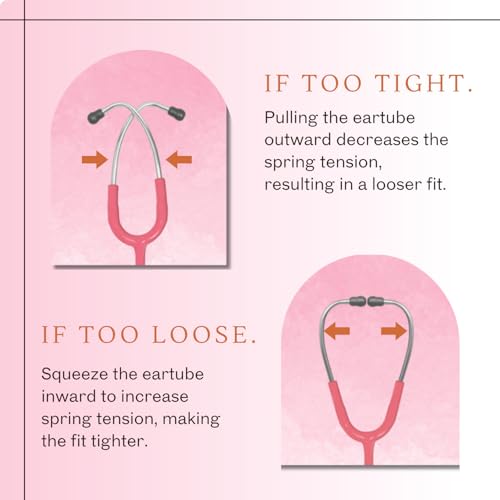 Image of MaiWieel-Classic Monitoring Stethoscope Professional Dual Head Pearl Pink Stethoscopes For Nurse,Doctor,Vet,Home Medical,EMT,Double-Sided Stainless Chestpiece,Flexible Tubing & Soft Sealing Eartips (Pink)