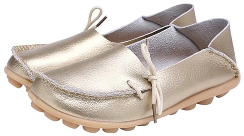 Image of Women's Leather Slipper Loafers Flat Shoes Slip-Ons