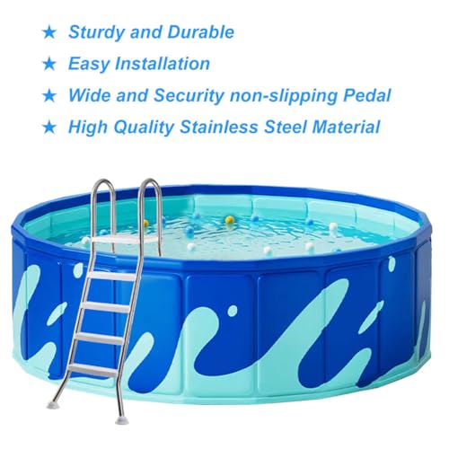 Escalera para piscina de acero inoxidable 4 peldaños miniatura 5