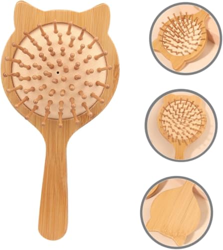 Image of Sleek Hair Brush, Wooden Hair Brush 3-Piece Set, Bamboo Vent Cushion Comb for Smoothing and Styling, Compact Design for Personal Use and Travel