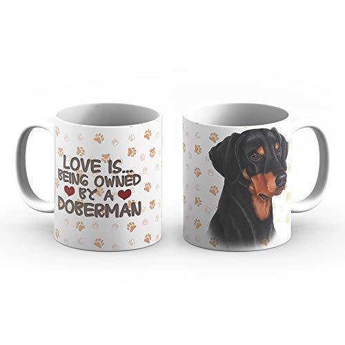 DOBERMANN - Een kopje koffie of thee. Een mok met een afbeelding van een hond en een vrolijke boodschap. Keramische mok. Een cadeau voor alle hondenliefhebbers. - Image 6
