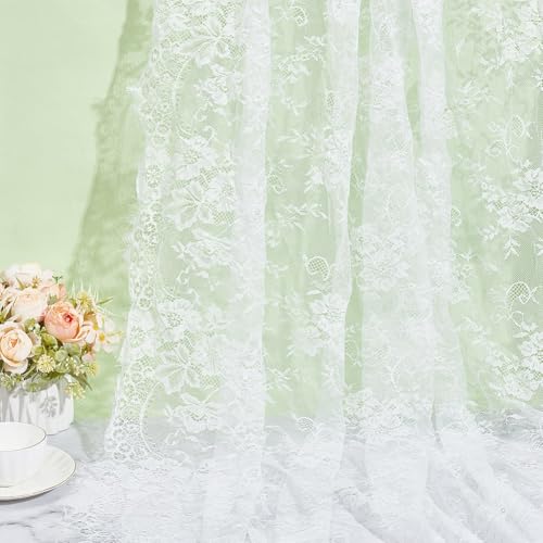 HOBBIESAY 3m de Tissu en Dentelle Ruban Dentelle à Motif Fleurs Blanches Ruban Dentelle Élastique Bordure en Dentelle Vintage Rubans Garniture en Nylon pour la Fabrication Accessoires Vêtements – vue 4