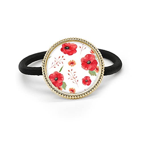 Corbata de pelo de plata de metal con diseño de espigas de maíz y flores