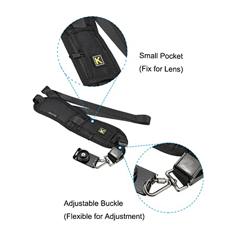 Patikil Camera Strap, Cloth Adjustable Shockproof Neck Shoulder Rope Holder With Quick Release Plate For Outdoor Photography Camera, Black #TOP4