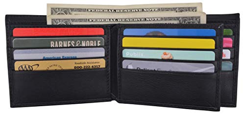 Bifold Men's RFID Security Blocking Leather Extra Capacity Credit Card ID Wallet4