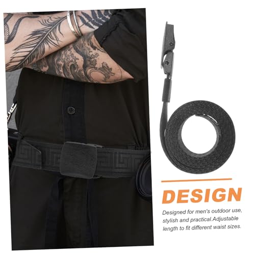 Outdoor Men's Casual Reversible Canvas Belt Adjustable Polyester Waistband Plastic Buckle for Leisure and Sports4