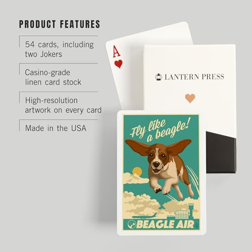 Lantern Press Beagle, Baraja Poker 52 Cartas miniatura 3