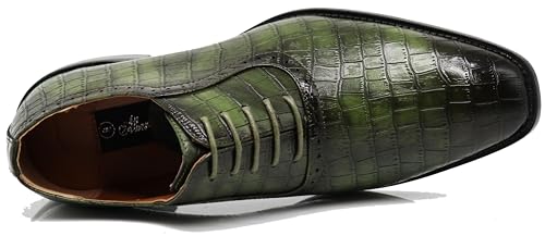 Image of Gator3N Men's Alligator Crocodile Print Oxfords Fashion Lace Up Dress Shoes