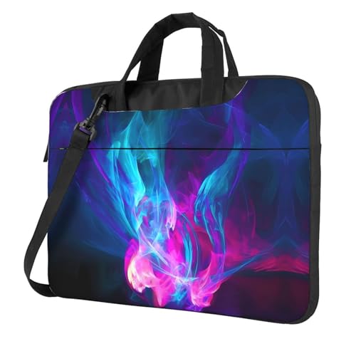 Sac à bandoulière pour ordinateur portable imprimé feu bleu et rose chic