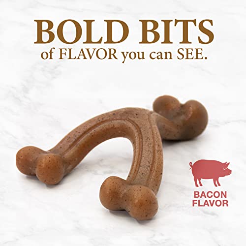 Image of Nylabone Strong Chew Gourmet Style Wishbone Dog Chew Toy, Bacon Flavor