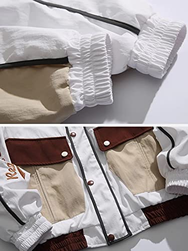 Aelfric Eden Men's Motorcycle Jacket Moto Bomber Lightweight Varsity Jacket Women Vintage Coats3