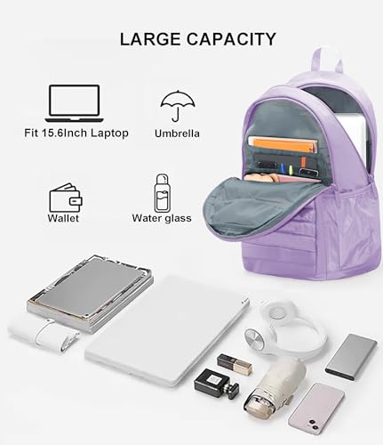 Image of KEOFID Travel Backpack for Women, Womens Work Backpacks, Anti-theft Backpack Purse, Back pack for College Girls, Carry-On Travel Backpacks,Bookbag(Purple)