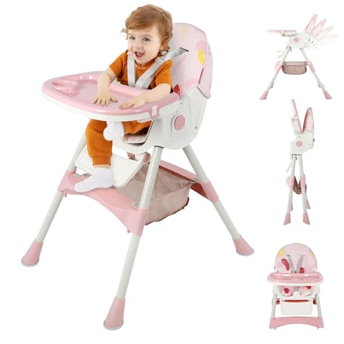 6-in-1 Foldable Baby High Chair for Babies & Toddlers – Adjustable Height & Recline