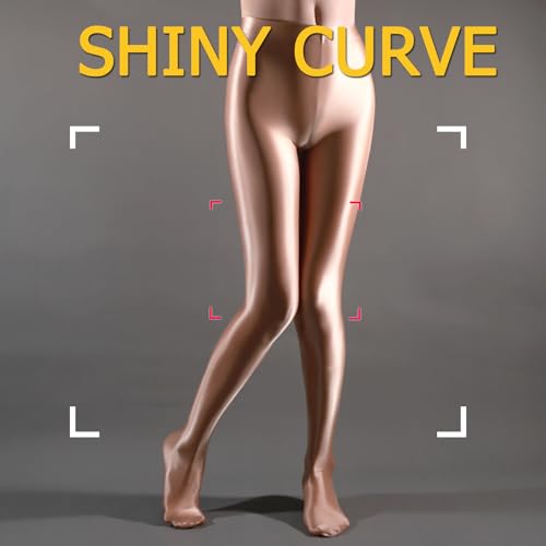 Image of HTRUIYA Shiny Pantyhose for Women Glossy Stocking Pantyhose Wet Look Sparkly Tights for Dance Leggings