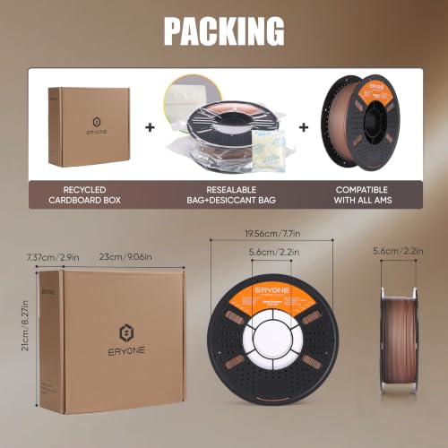 Image of ERYONE Matte PLA Lite Rainbow 3D Printer Filament, Sandstone Color Changing Filament 1.75mm, Multicolor PLA for 3D Printing, Gradient 1KG Spool (2.2 lbs) Fit Most FDM Printers