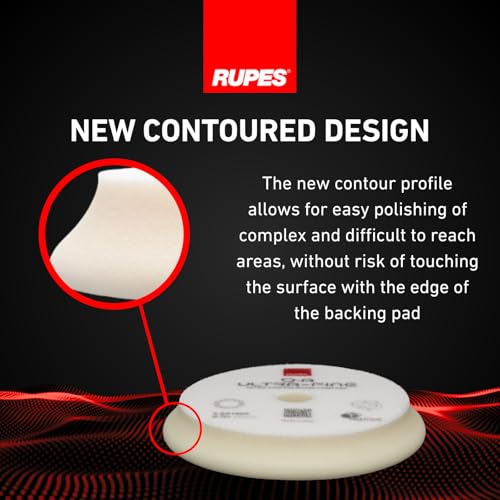 Image of RUPES 9.DA180S Pack of 6 White D-A Ultra-Fine Polishing Foam Pads 180mm | Ideal for Paint Correction & Gloss Enhancement | Extremely Fine Defect Removal | Compatible with 6 inch Backing Plate