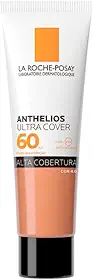 La Roche-Posay, Ultra Cover, Protetor Solar com Cor e Performance de Maquiagem, 12h de cobertura de base em uma única camada, Textura Fluida, Oil free, Toque Seco, FPS60, 30g
