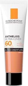 La Roche-Posay, Ultra Cover, Protetor Solar com Cor e Performance de Maquiagem, 12h de cobertura de base em uma única camada, Textura Fluida, Oil free, Toque Seco, FPS60, 30g