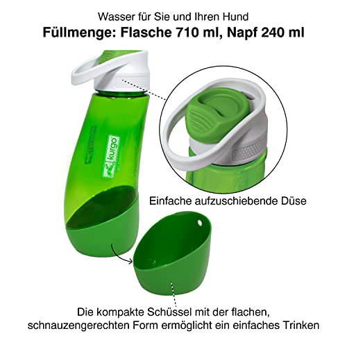 Kurgo Gourd Trinkflasche für Hunde mit integriertem Napf