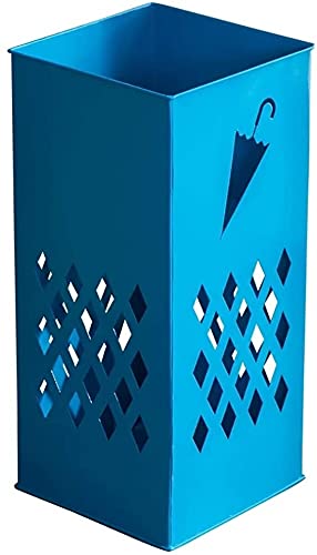FALIYORS Free Standing Umbrella Stand Metal Square Creativity Umbrella Rack Multifunctional Storage Shelf Umbrella Basket for Home Office Hotel Umbrella Stand (Color : Blue)