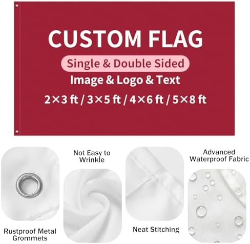 Custom Flag - Personalized Outdoor Flags Banners with Picture Photo Logo Text - Custom Funny Tapestry Banner Flag for Competitions,Soccer Party Bar Garden Festivals Dorm Decoration Indoor Outdoor - 3