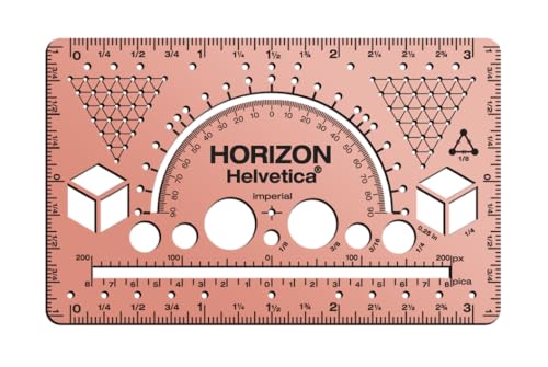 Horizon Helvetica (ブロンズ) 定規 スケール コンパス 分度器 ステンレス 便利グッズ マルチツール