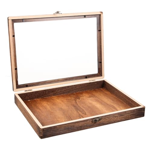 Cabilock Vitrine Bois Pour Spécimens Insectes Cadre Exposition Vide Boîte De Rangement Avec Couvercle Transparent