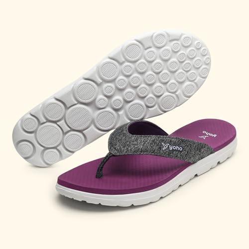 Image of YOHO Fauna 002 V-Strap Slippers for Women | Lightweight EVA Comfort | Platform Sole | Breathable Fabric Upper | Shock Absorption | Water-Resistant | Easy to Style