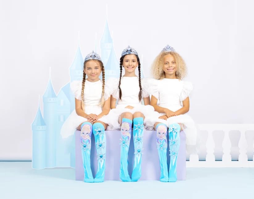 SAMVARDHAN Ice Queen-Froozen Cartoon Design Printed Knee-High Socks with Crystal Heart, Socks for Kids School Girl & Boy, Breathable, Soft - Age 3 to 12 Years 2