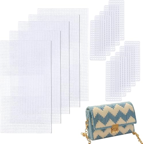CHGCRAFT 10 peças, 2 tamanhos, folhas de tela de plástico de malha, capa de rede de plástico, faça você mesmo, acessórios de bolsa para fabricação de bolsas, fio de acrílico, projetos de tricô e