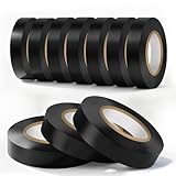 Eliamo 10 Pack Black Electrical Tape, 0.75 inch Wide x 66FT Long, Waterproof, Flame Retardant, High Temp Insulating Tape for Home, Industrial & DIY Repairs