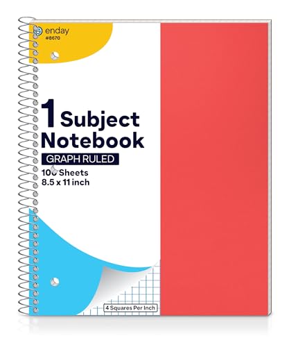 Enday Graph Papier Notizbuch 8670, Rot, Kariert