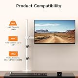 Bracwiser Single Fully Adjustable Standing Height Monitor Arm Stand Mount 800mm Tall for Monitor Computer Screen 13 15 17 19 20 22 23 24 26 27 30 32 inch VESA 75 100 White MD7821W - Image 5