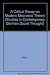 A Critical Essay on Modern Macroeconomic Theory (Studies in Contemporary German Social Thought)