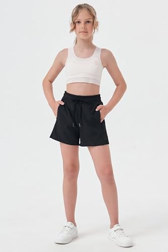 T.H.L.S Meninas Shorts Esportivos Com Forro De Elastano, Secagem Rápida, Corrida, Fitness, Para Adol