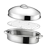 CYDZSRA Ovaler Edelstahl Dampfgarer mit Bratpfanne – Mehrzweck Dampfgarer Kochgeschirr Set zum Dämpfen von Fisch und Suppen, das schnell aufheizt und die Hitze gleichmäßig verteilt, Stil A