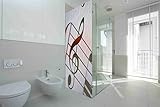 decoraciones con clave de sol Material: Vinilos adhesivos especiales removibles concebidos especialmente para aplicaciones sobre Mamparas baños 0.2 mm, material resistente y económico