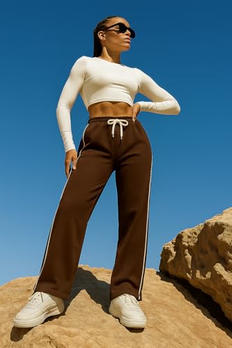 Image of SAKHWALA Women's Track Pants | Plus Size Trackpants for Women | Stylish Gym & Yoga Pants | Striped Lounge Wear | Loose Fit Joggers | Casual Pyjamas