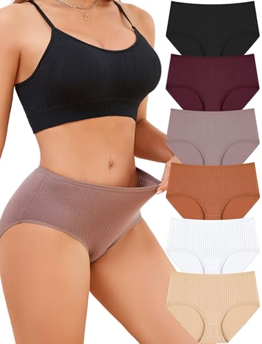ALL OF ME Pack de 6 Bragas Mujer Algodón Talle Alto Ropa Interior Mujer Bragas de Mujer Transpirables Mis Pedidos Realizados L