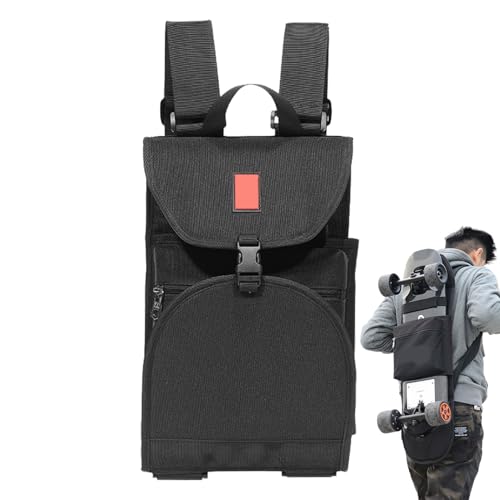 Mochila para monopatín, de poliéster con bolsillo con cremallera, de hombro para adultos, niños, niñas, adolescentes, parque infantil, escuela, universidad, viajes