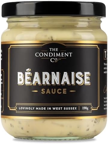 The Condiment Company Bearnaise Sauce 190g - Rich & Creamy Steak & Seafood Sauce, Ready to Eat Steak Marinade in a Jar